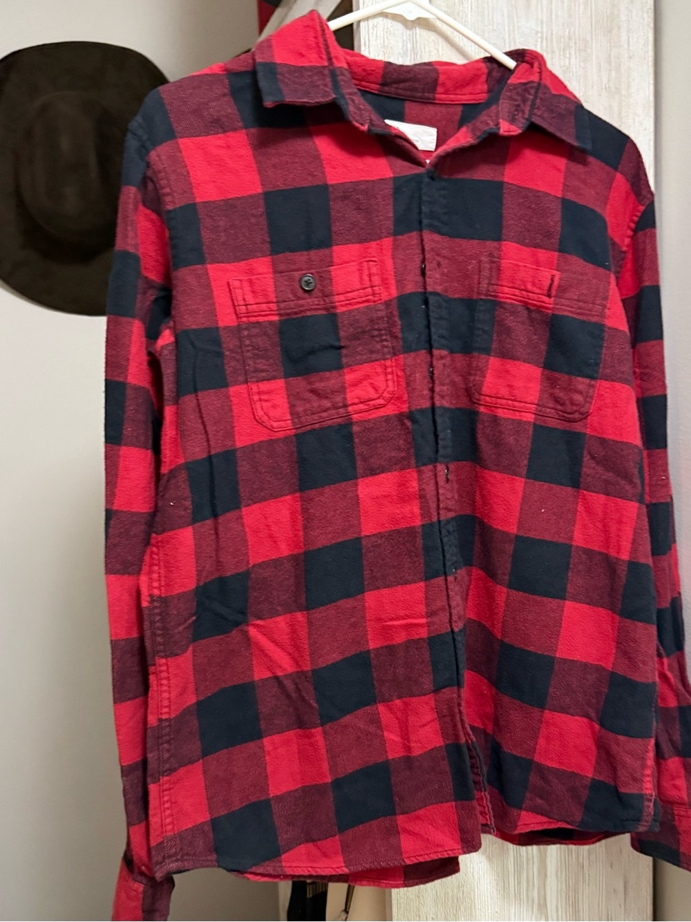 GAP Red and Black Plaid Button-Up Shirt